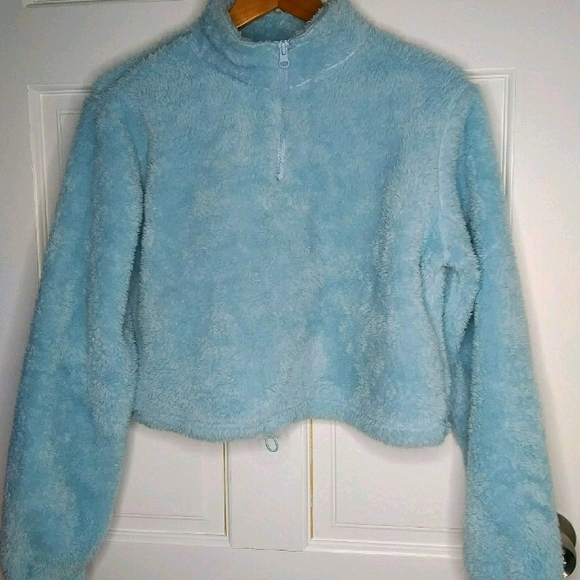 Forever 21 Baby Blue Teddy Jacket - Picture 1 of 3